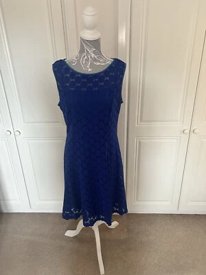 Ronni Nicole Cobalt Blue Lace Dress with O So Slim Lining (UK Size 16) - Image 1 of 3
