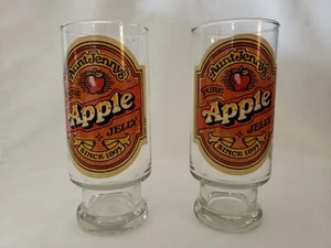 2 Aunt Jenny's Apple Jelly 6.5" Drinking Glasses Glass Tumblers Vintage TKC 1980 - Picture 1 of 5