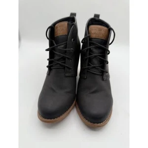 Nautica Black Ankle Wedge Boots Lace Up Casual Chic Booties - Picture 1 of 7
