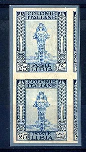 LIBIA - 1921 - "Pictorial" Series - 25 Cent. - "Untoothed" variety, pair - Picture 1 of 1