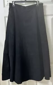 Vintage Bagatelle Black Leather Suede A-line Skirt Lined Women’s Size 14 - Picture 1 of 18