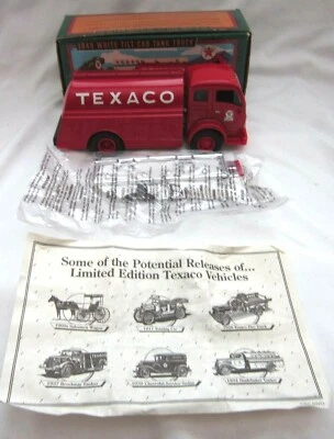 Ertl 1949 White Tilt Cab Tank Truck Texaco Diecast Locking Coin Bank with Key   - Image 1 of 4