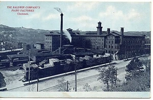 B18-66555. Postcard 1908 Baldwin Co Piano Factories Cincinnati OH still up - Picture 1 of 2