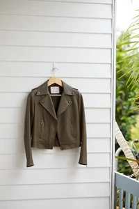SCANLAN THEODORE LEATHER BIKER JACKET | SIZE 8 - Bild 1 von 9