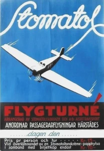 Original vintage poster STOMATOL SCANDINAVIAN AIR TOURS c.1935 - Picture 1 of 1
