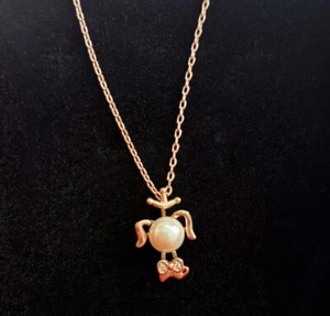 Rose Gold Zircon Dog Pendant 925 Sterling Silver Necklace Womens Jewellery Gifts - Picture 1 of 1
