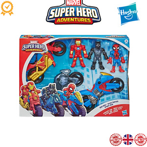 Marvel Super Hero Adventures Set Spider-Man, Iron Man & Black Panther Kids Toy