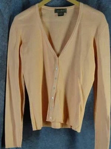 Cárdigan Acanalado Eddie Bauer Grande Naranja Salmón Pima Algodón Suéter - Imagen 1 de 1