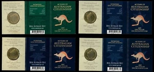 Conjunto de monedas de carpeta de marcas de ceca C/B/M/S de 60 aniversario de ciudadanía australiana 2009 - Imagen 1 de 2