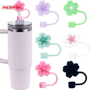 Tapa de cubierta de paja de flor Begonia para taza Stanley 10 mm puntas de paja de silicona tapas Reu - Imagen 1 de 23
