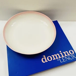 Domino By Lenox Optique Low Bowl Opaque Pink Blue Bottom 13.75” NEW - Picture 1 of 8