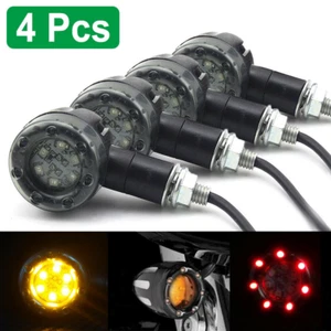 4Pcs Motorcycle LED Bullet Brake Blinker Turn Signal Tail Light For Harley Honda - Picture 1 of 12