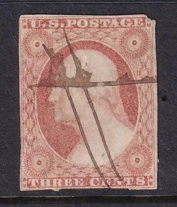 1855 Washington 3c dull red Sc 11A used Type II single stamp (EJ - Picture 1 of 1
