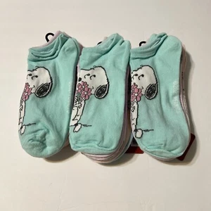 3 Pks 15 Pairs Women's Peanuts Snoopy Woodstock Lucy No Show Socks Shoe Sz 4-10 - Picture 1 of 8
