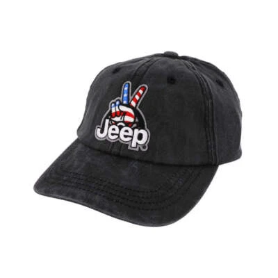 Sombrero - Jeep Wave EE. UU. Chino Sarga Parche Sombrero - Negro Lavado Foto 1 de 3