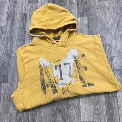 AMERICAN EAGLE 图形印花套衫金色连帽运动衫连帽衫男式 L 码 — 第 1/4 张图片