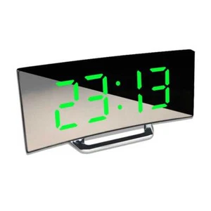 Dimmbare elektronische Tischuhr 7" gebogene LED - Schlafzimmer/Büro Alarm - Bild 1 von 7