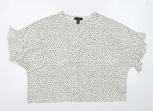 New Look Womens White Polyester Blend Blouse Size 12 - Picture 1 of 12
