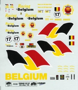 FERRARI 333 SP BELGIUM TEAM N°17 24 HOURS LE MANS 1996 BBR DECALS 1/43 - Bild 1 von 1