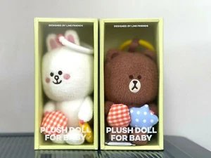 Bambola mobile asilo LINE FRIENDS Cony & Brown cotone biologico regalo baby shower - Foto 1 di 12