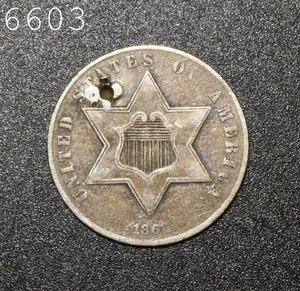 1861 Three-Cent Piece (Trime) *Free S/H After 1st Item* - Picture 1 of 2