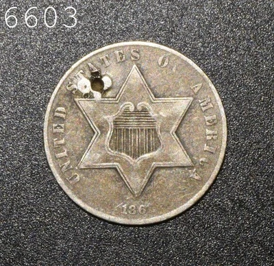 1861 Three-Cent Piece (Trime) *Free S/H After 1st Item* - Image 1 of 2