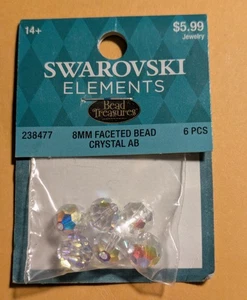 Bead Treasures Swarovski Elements 8mm Facettiert Bead Kristall AB Neu Paket 6 - Bild 1 von 5