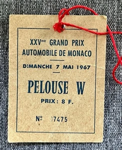 Denny Hulme 1st Win Baldini Fatal Crash 1967 Monaco F1 Grand Prix Pass Ticket - Picture 1 of 7