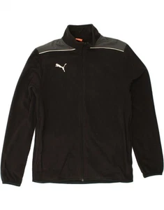 PUMA Mens Fleece Jacket UK 40 Large Black Colourblock Polyester BJ13 - Picture 1 of 3