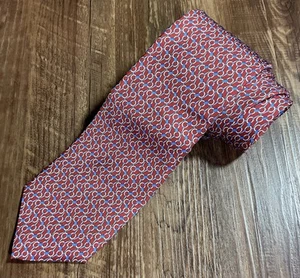 Brooks Brothers Tie Red Bit Buckle Rope Pattern 100% Silk Made In The USA NWT - Picture 1 of 9