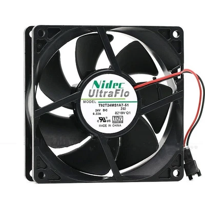Nidec T92T24MS1A7-51 24V 0.22A 9025 9CM 2-wire inverter cooling fan - Image 1 of 4