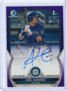 2023 Bowman Chrome Axel Sanchez Purple Refractor Auto /250 Auto Mariners #CPA-AS - Bild 1 von 2