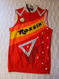 Vintage ROSSIN Tommaso Cycling Jersey Men's Size Large Made in Italy Red/Orange - Picture 1 of 6
