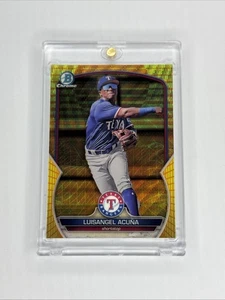 2023 Bowman Chrome Luisangel Acuna Yellow Orange Wave Refractor /75 - Picture 1 of 2