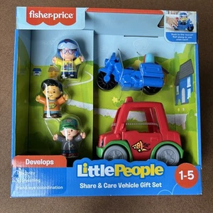 Fisher-Price Little People Compartir y Cuidado Vehículo Set de Regalo Policía Ciclo Pizza Coche - Imagen 1 de 12