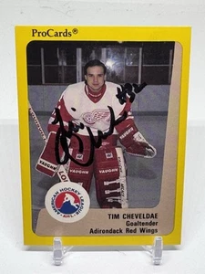 1989-90 Procards AHL Tim Cheveldae #326 Adirondack Detroit Red Wings SIGNED - Picture 1 of 2