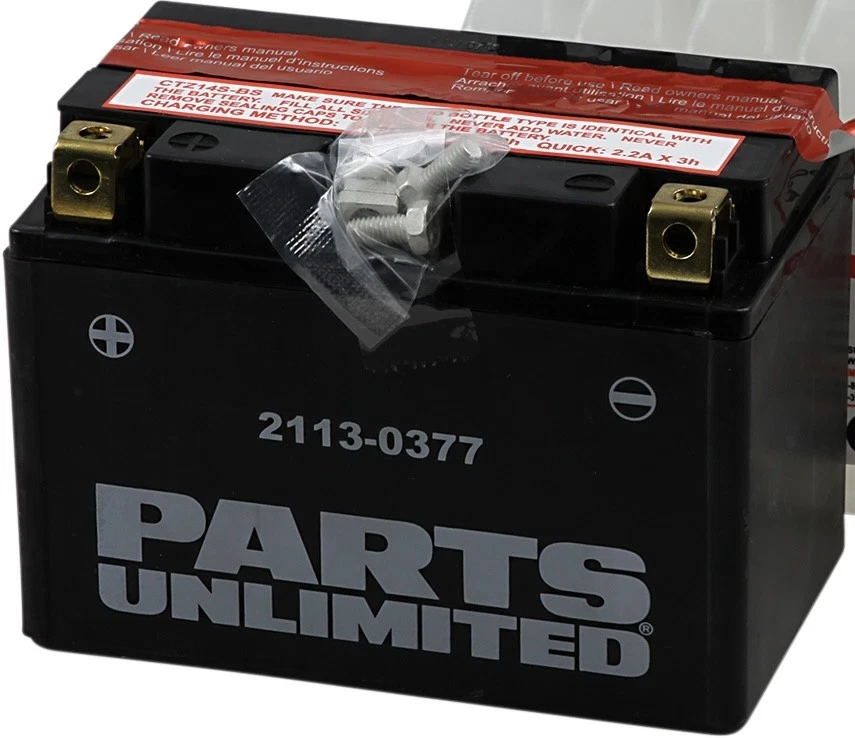 零件无限 AGM 免维护摩托车电池 YTZ14S-BS 2113-0377 — 第 1/1 张图片