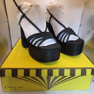 Circus NY Sam Edelman Siena schwarze Riemchen-Plateausandalen klobiger Blockabsatz 8,5 - Bild 1 von 13