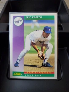 1992 Score Eric Karros Rookie Los Angeles Dodgers #827 - Imagen 1 de 2