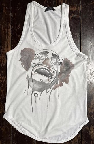 ALEXANDER MCQUEEN T shirt top vintage Alexander Mcq Bianco Cotone CLOWN S MM