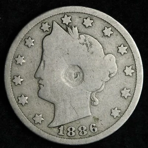 1886 Liberty V Nickel E181 WXHZ - Picture 1 of 2