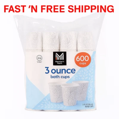 Member's Mark 3 oz baño tazas frías 600 quilates papel desechable envío gratuito Foto 1 de 4
