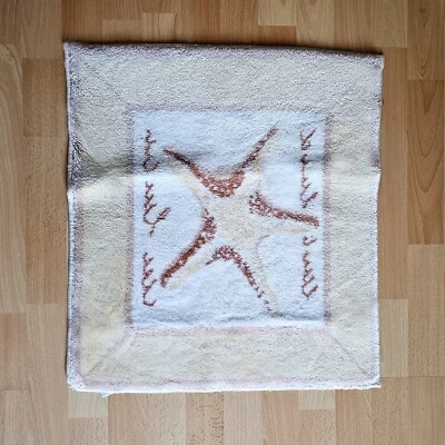 Sealskin ✨ Badvorleger ✨ Badezimmer Teppich ✨ creme weiß  beige Seestern Muster - Bild 1 von 2