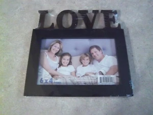 Love - Black Picture Frame - 4x6 Photo - Hang or Tabletop - New/Sealed Plastic - Picture 1 of 10