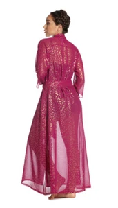 Between the Sheets Leopard Play Robe Kimono Pink NWT  - Picture 1 of 2