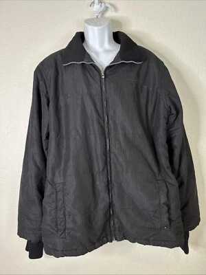 Chaqueta forrada de vellón con cremallera completa a rayas negras carbón talla L Quicksilver para hombre Foto 1 de 4