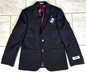 $95 NEW Joseph Abboud Blazer Jacket Boy’s Size 14 Black 2 Button Polyester Blend - Picture 1 of 9