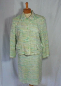 Vintage Ladies Acorn Suit / Jacket & Skirt Green Jacket Size 12 - Skirt Size 10 - Picture 1 of 12