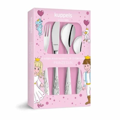 Kinderbesteck Prinzessin Prinz Maus Vogel Herz Ballon mit Gravur personalisiert - Bild 1 von 3