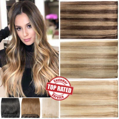 RICH-CHOICES Uk Russian Remy Hair One Peice Clip In Real Human Hair Extensions Hafl Full Head